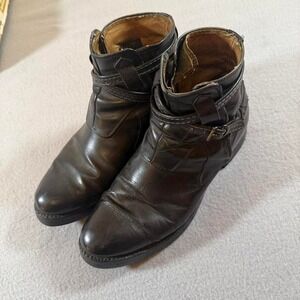 Rare Vintage 60's Frye Flying Jodhpur Boots Black Leather Harness Biker 7.5D